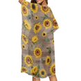 thumbnail image 3 of HELLHERO Comfort Half Sleeve Long Swimwear Cover up for Beach Polyester Flowy Bathing Suit Cover Up Sunflowers, 3 of 5