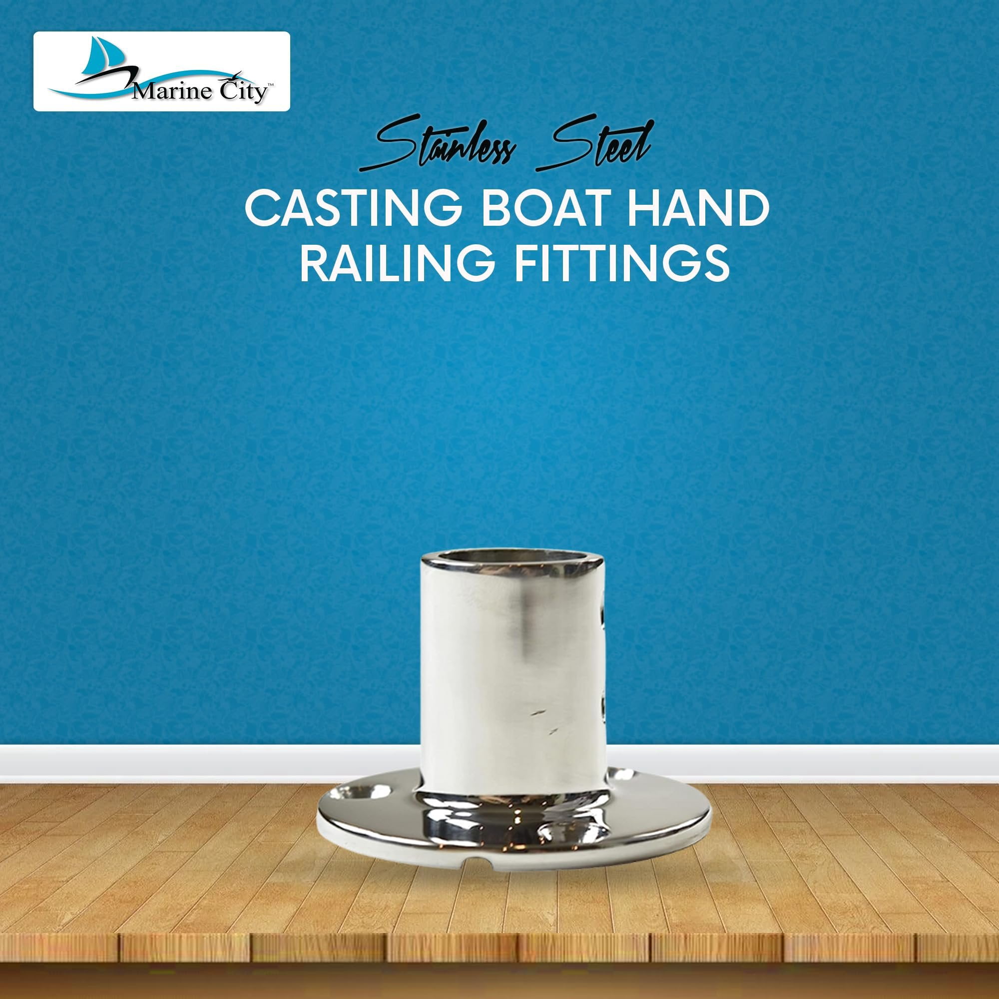 MARINE CITY Heavy Duty 316 Grade Stainless Steel Casting Boat Hand Railing Fittings for Boats  Marines  Ships  Kayaks 1 Pcs