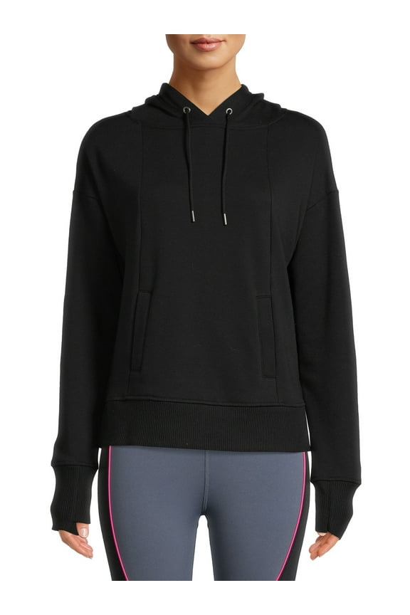 Women's Active Plush Hooded Sweatshirt with Long Sleeves