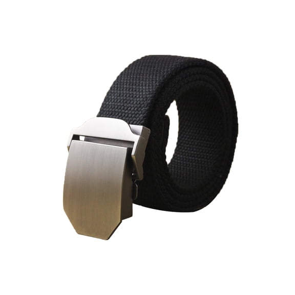 Cinturón de lona Ajustable sin agujeros uxcell Negro 1 1/2 pulgadas