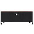 TV black 110x30x43 cm iron and solid fir wood