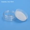 thumbnail image 4 of Uxcell 2oz/ 50ml Round Plastic Jars with Transparent Screw Top Lid for Storage 12Pack, 4 of 5