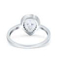 thumbnail image 3 of Simulated Cubic Zirconia Size-5 Teardrop Pear Art Deco Wedding Bridal Engagement Ring 925 Sterling Silver, 3 of 7