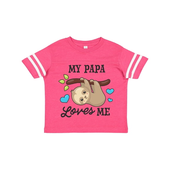 Inktastic My Papa Loves Me with Sloth and Hearts Boys or Girls Toddler T-Shirt