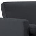 thumbnail image 6 of BSHTI 65" Modern Loveseat Couch with Removable Backrest, Fine Linen, Tapered Wood Legs & Bolster Pillows, Solid Wood Frame for Living Room & Office Dark Gray, 6 of 12