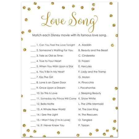 bridal shower game song match faux glitter cards gold dialog displays option button additional opens zoom walmart