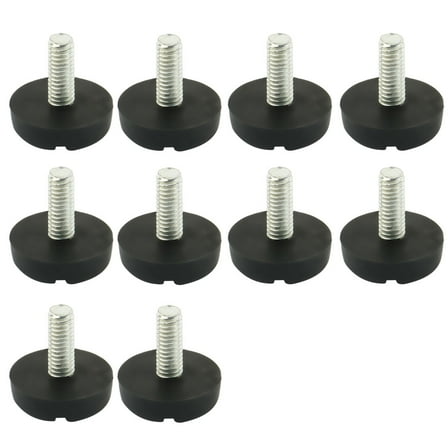 Unique Bargains 10 Pcs Antislip Plastic Round 20mm Chair Foot Cover Table Furniture Leg Protector Black