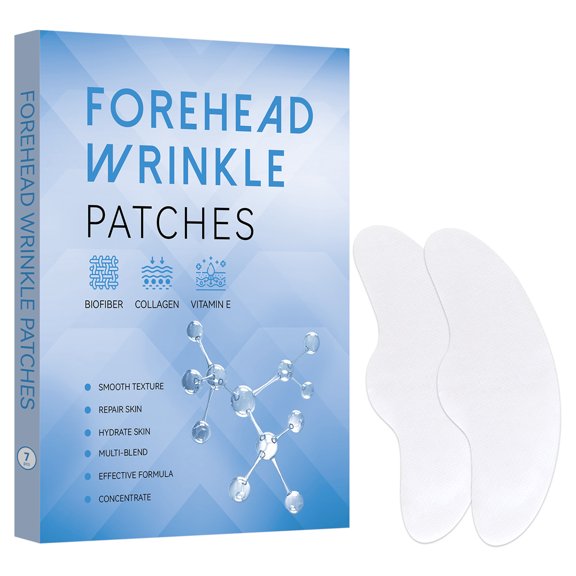 Forehead Wrinkle Patches, Face Wrinkle Patches, Smooth Forehead to Smooth Fine Lines & Wrinkles, Natural Anti-Wrinkle Forehead Patches with Hydrolyzed Collagen for Women,White7 PCS/Pack