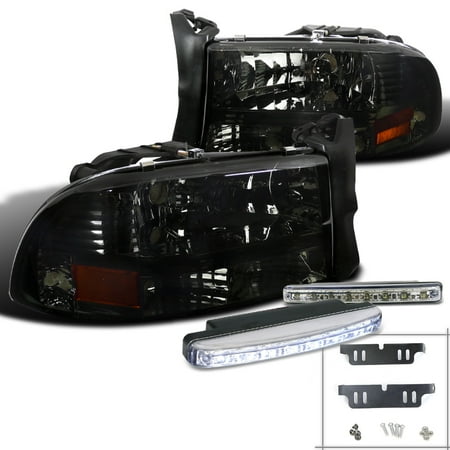 - Spec-D Tuning 1997-2004 Dodge Dakota Durango Smoke Headlight + Led Bumper Fog Light (Left + Right) 1997 1998 1999 2000 2001 2002 2003 2004