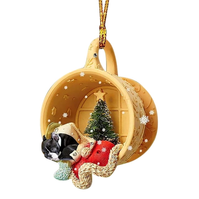 Adorno colgante de perro de Navidad perfecl acrílico lindo decoración para bolsa Estilo B