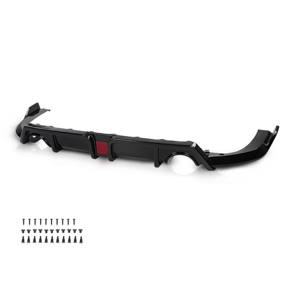 Black Rear Lip Diffuser Body Kit w/ LED Light Fit For 2016-2021 Honda Civic