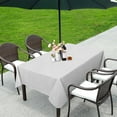 thumbnail image 6 of LUSHVIDA 100% Waterproof PVC Outdoor/Indoor Tablecloth with Umbrella Hole and Zipper-Beige, 60x120 inch Vinyl Tablecloth for Patio/Garden/BBQ, 6 of 8