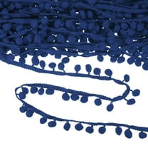 Uxcell Pom Pom Ball Fringe Trim, 20 Yards 11mm Mini Pom Pom Trim Ribbon for Home Decoration/DIY Crafts, Navy Blue