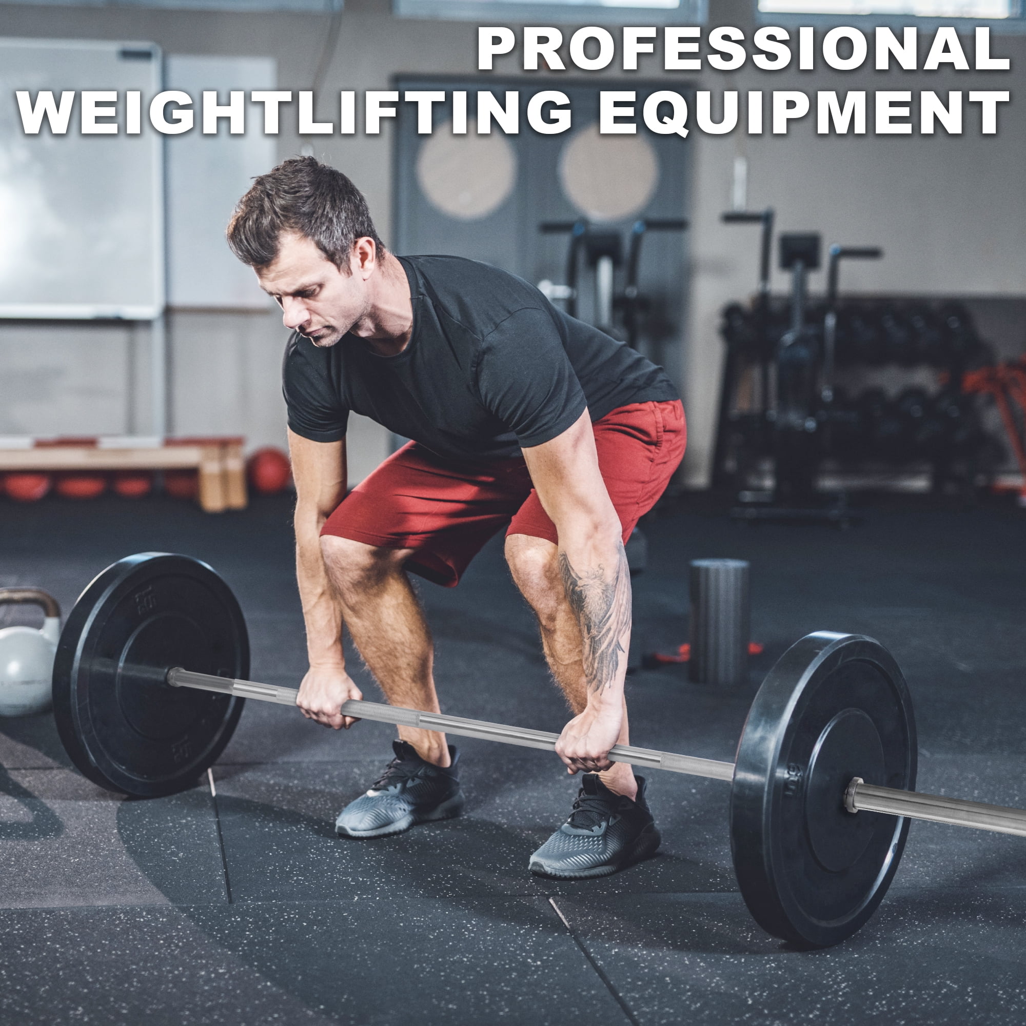 FlexWave Straight Barbell Bar, Alloy Steel, 1-Inch Standard Diameter, Silver Finish, Available in 5FT, 6FT, and 7FT