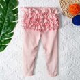 thumbnail image 3 of Ticikt Baby Toddler and Little Girls Ruffles Waist Leggings Solid Color Pants,Color:Pink, 3 of 6