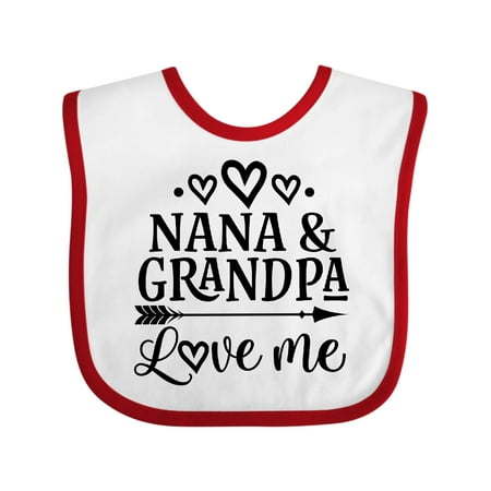 

Inktastic Nana and Grandpa Love Me Gift Baby Girl Bib
