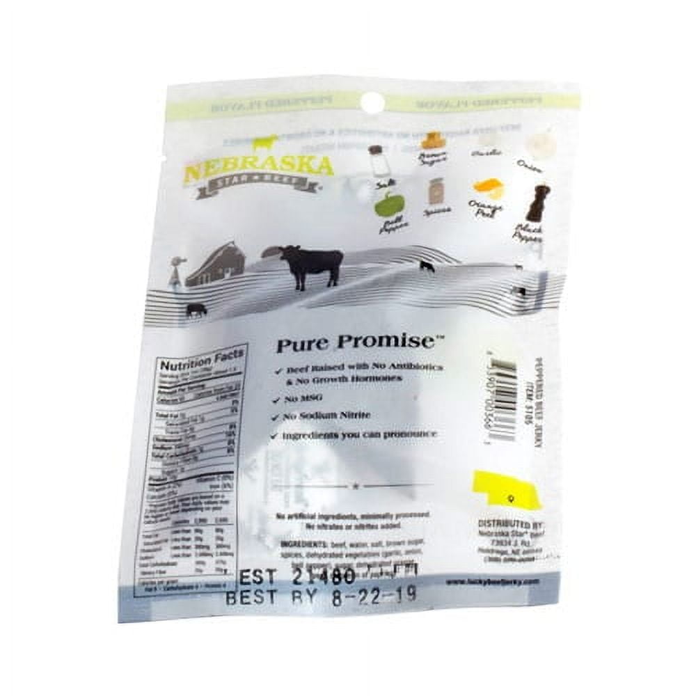 Lucky Beef Jerky - Peppered Beef Jerky Slab - 4 Pack High Protein Snack