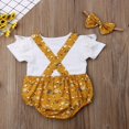 thumbnail image 3 of Newborn Baby Girls Flower Ruffles Romper Bodysuit Outfit Clothes Summer Baby Clothing, 3 of 6