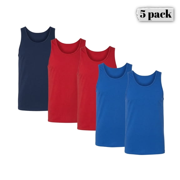Gildan Ultra Cotton Tank Top for Men, 100% Cotton, Workout Tank Tops, Soft Feel, Pack 5, S