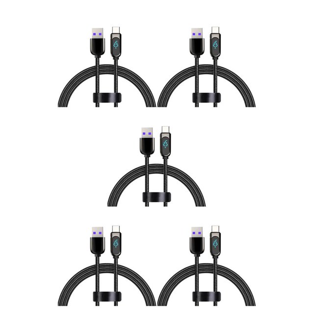 Seitruly Línea de datos de aleación 5A 1.2m 480Mbps Cable de carga rápida Negro 40W Tipo 1 Negro 40W Tipo 1 5Conjunto