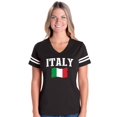 thumbnail image 1 of Womens Italy Football V-Neck T-Shirt, 1 of 5