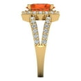 thumbnail image 3 of 2.78ct oval cut red Zircon 18k yellow gold halo Bridal Wedding Engagement Promise Anniversary Ring for Women size 10.75, 3 of 7