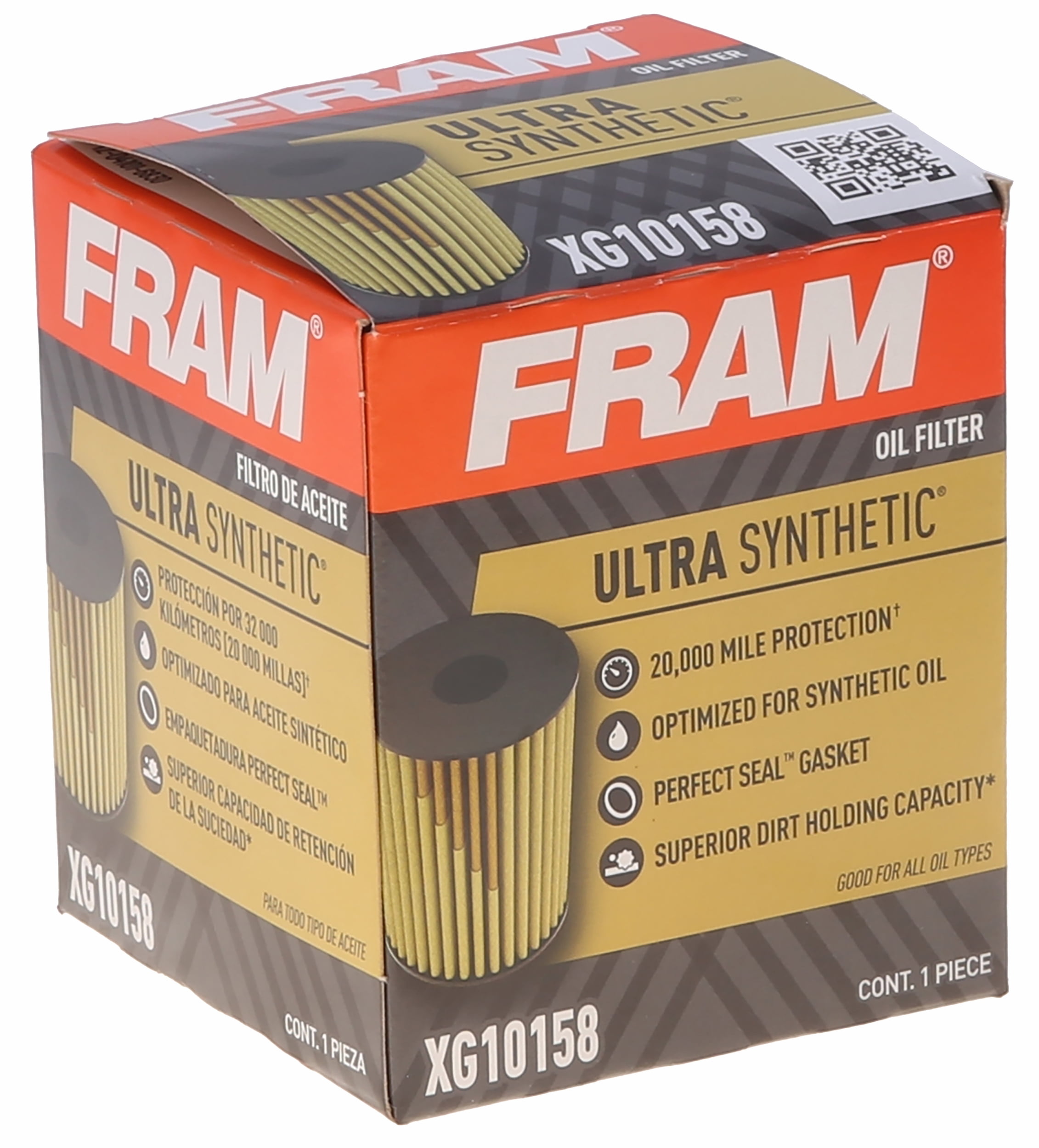FRAM Ultra Synthetic Oil Filter, XG10158, 20K mile Replacement Filter for Select Vehicles