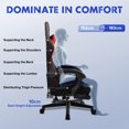 thumbnail image 6 of LUCKRACER Gaming Chair PU Leather Office Chair with Foorest&Linkage Armrests, Red, 6 of 7