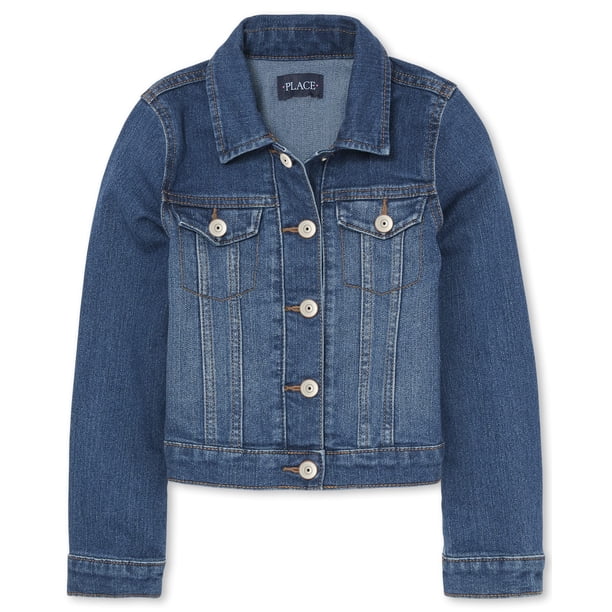 Chaqueta vaquera The Children's Place Girls Azure Wash talla XL (14)