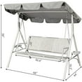 thumbnail image 6 of Topcobe 3-Person Outdoor Swing Glider Lounge Chair w/ Adjustable Canopy - Grey, 6 of 8