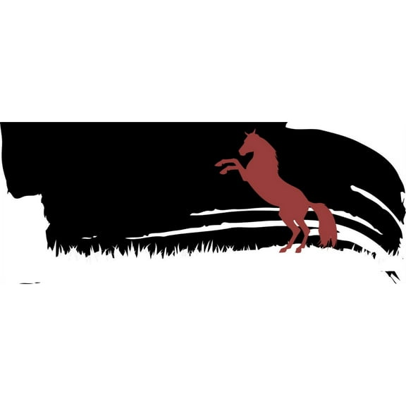 Design With Vinyl Artwork animal Beautiful Horse on Black Skyline Wall Decal for Boys - Pony Running Free Spirit Themed Décor - Size: 18 In x 18 In