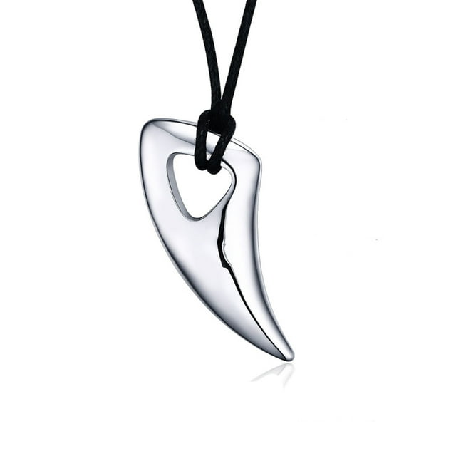Mens Black Stainless Steel Necklace Bull Horn Design Pendants Necklaces