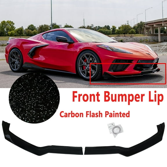 NINTE Front Bumper Lower Lip for 2020-23 Chevry Corvette C8 Carbon Flash Style 2PCS