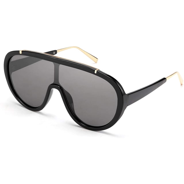 FEISEDY Oversized One Piece Sunglasses Women Men Fahion Siamese Lenses Retro Design B2580