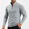 thumbnail image 2 of Lmnyox Sports Shirts for Men Long Sleeve Quarter Zipper Mock Neck Pullover Lightweight Athletic T-Shirts, 2 of 8