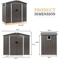 thumbnail image 3 of Outdoor Storage Shed, 6 x 4 FT Outside Metal Garden Shed with Large Window and Lockable Door, Waterproof Tool Shed for Backyard Patio, Lawn and Garden (Gray), 3 of 16