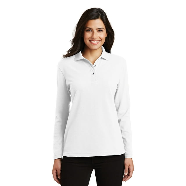 Port Authority Polo à Manches Longues en Soie pour Femmes. L500LS