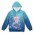 thumbnail image 4 of Pzuqiu Axolotl Hoodies for Kids Warm Comfortable Fall Outfits Fashion Clothing Lightness Personalized Girls Long Sleeve Hooded Sweatshirt Practical Casual Clothes for Girls 4-5, 4 of 7