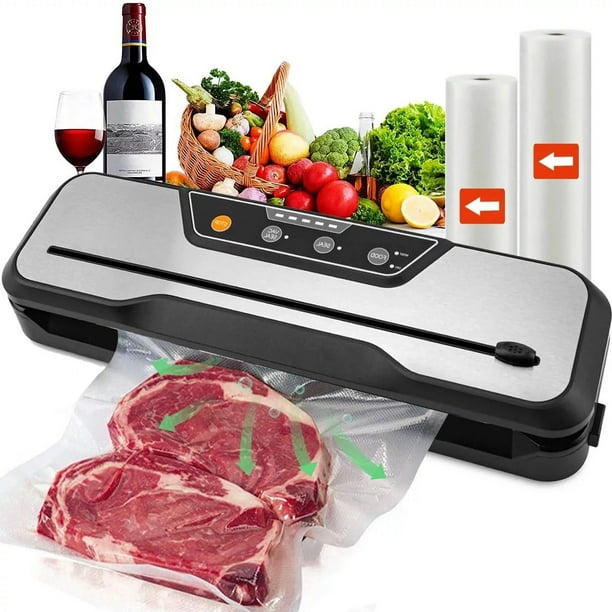 Food Vacuum Sealer Machine with 2 Rolls Food Vacuum Sealer Bags ，Food Storage Saver Dry & Moist