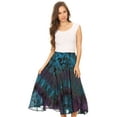 thumbnail image 5 of Sakkas Justina Womens Dance Midi Full Circle Tie-dye Skirt with Elastic Waist - Gray - One Size Regular, 5 of 5