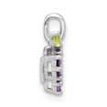 thumbnail image 6 of Auriga Fine Jewelry 925 Sterling Silver Rhodium-plated Amethyst and Peridot Grapes Pendant for Women(L- 13.8mm, W- 8.4mm), 6 of 6