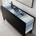thumbnail image 5 of Blue Ombre Stripe Table Runner 90 Inches Long, Farmhouse Simple Striped Kitchen Coffee Dining Table Decoration for Home Party Birthday Wedding Home Decor 13x90 Inches, 5 of 8