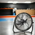thumbnail image 6 of 20 in. 3-Speed High-Velocity Industrial Heavy Duty Metal Floor Fan in Black with Tilting Head for Outdoor/Indoor Use, 6 of 11