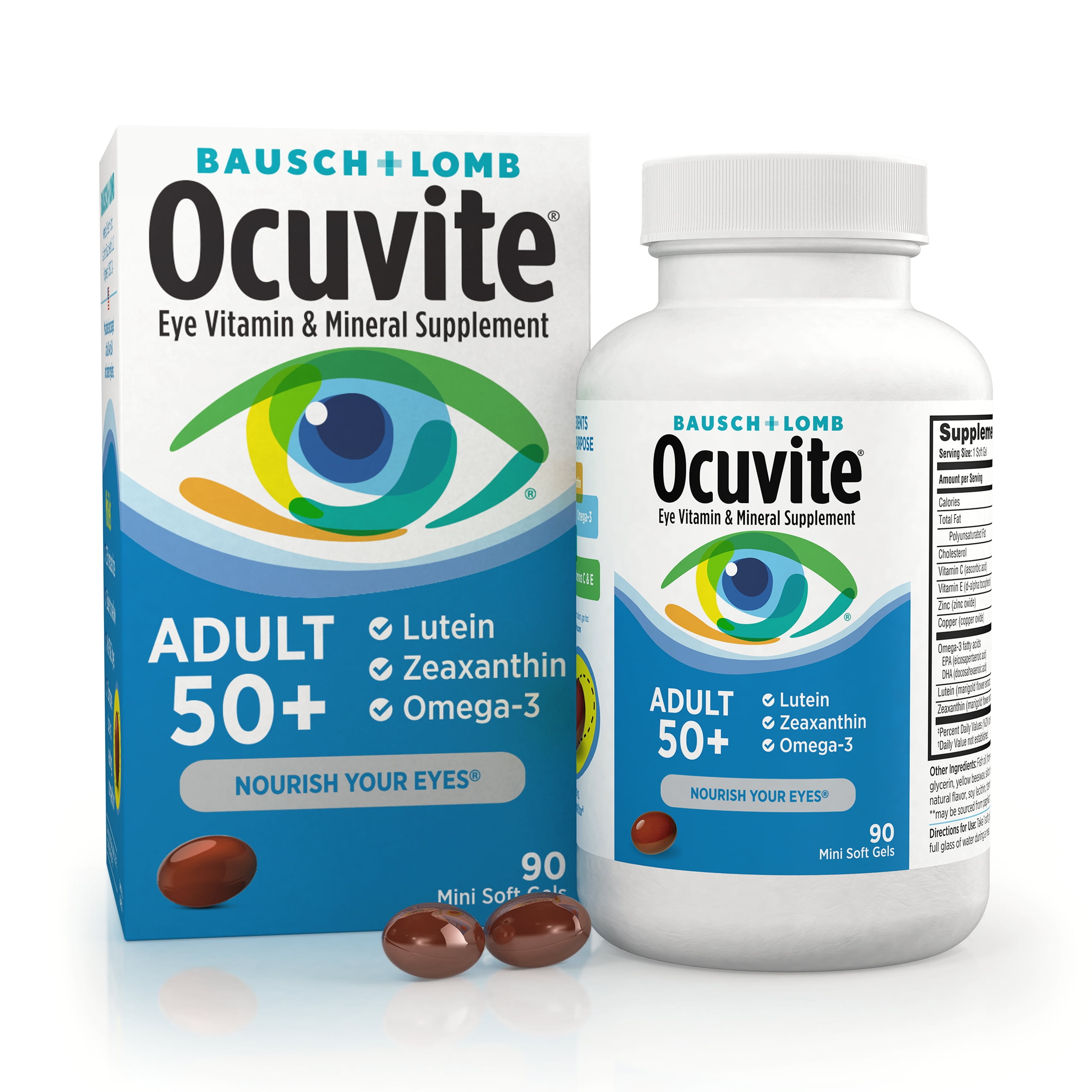 Ocuvite® Adult 50+ Eye Vitamins and Mineral Supplements with Lutein