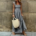 thumbnail image 2 of For Women 2024 Casual Summer Long Dress Sleeveless Square Neck Sundress A-Line Beach Long Maxi Dress, 2 of 5
