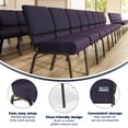 thumbnail image 5 of BizChair 4 Pack 21''W Stacking Church Chair in Royal Purple Fabric - Gold Vein Frame, 5 of 14
