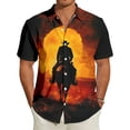 thumbnail image 7 of Ankishi Men Western Shirts Cowboy Print Hawaiian Button Down Shirts Summer Tops Short Sleeve for Vacation Beach Travel, 7 of 7