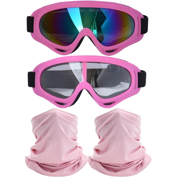 Motorcycle Goggles with Neck Gaiters, Dirt Bike ATV Motocross Riding Racing Ski Goggle Safety Glasses