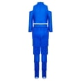 thumbnail image 4 of TiaoBug Kids Girls Latin Dance Outfit 2 Piece Cold Shoulder Long Sleeve Tassels Crop Top with Fringe Pants Set Royal Blue 14, 4 of 5