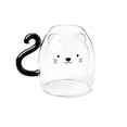 thumbnail image 2 of Tasse à Café et à Lait en Verre Isolée contre les Hautes Températures, Conception de Style Borosilicate à Double Paroi, Vaisselle de Boisson Transparente Résistante à la Chaleur pour la Maison et le Bureau, Cadeau Mignon Style Dessin Animé, 10x10x8,5 cm, Clair, 2 of 6